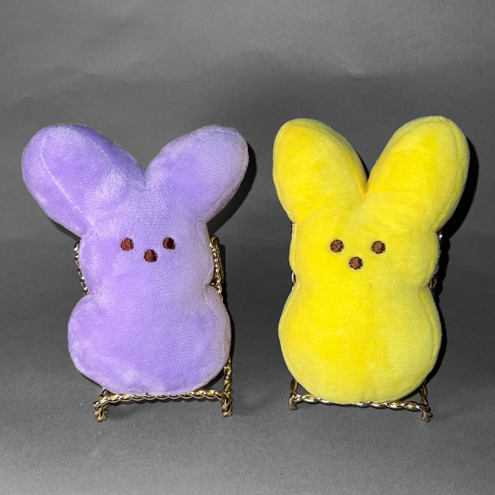 2 Mini Plush "Peeps" Easter Bunnies